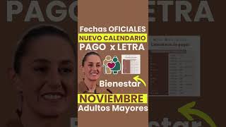 Ya HAY CALENDARIO OFICIAL PAGO ADULTO MAYOR💰PENSION NOVIEMBRE💸 BIENESTAR Lo Acaban de Anunciar HOY🧓😀 [upl. by Trilby]