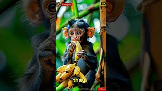 quotAdorable Baby Monkey Enjoys Eating a Banana 🍌  Cute Monkey Momentsquot [upl. by Rebmac498]