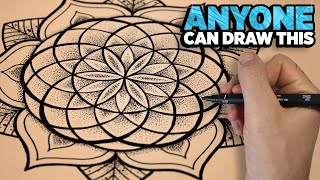 How to Draw an Easy Mandala  a Step by Step Tutorial  Anyone Can Make This Mandala Art [upl. by Lucian]