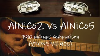 AlNiCo2 vs AlNiCo5 P90 pickups comparison  VTONE VH90C  Cort G290 FAT [upl. by Anaihs]