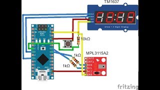 Portable Altimeter using Arduino and pressure sensor MPL3115A2 [upl. by Anicart]