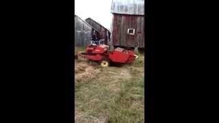 Hesston 320 haybine swather mowing [upl. by Wiedmann]