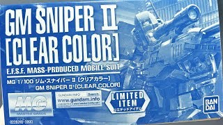 1671  MG GM Sniper II Clear Color UNBOXING [upl. by Baerman320]