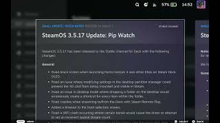 SteamOS 3517 Update Pip Watch patch notes  Steam Deck NonSteam [upl. by Henderson]