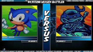 WCFITZ88 MUGEN Battles  Sonic Mania vs Leonardo TMNT [upl. by Amsirhc]