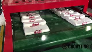 CHOVYTING high speed shopping tshirt bag making machine [upl. by Ariuqahs]