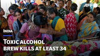 Toxic alcohol brew kills at least 34 in India  AFP [upl. by Gatias]