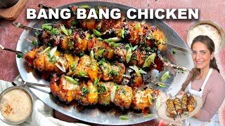 Bang Bang Chicken Skewers  Quick and Easy Recipe [upl. by Eelyrag]