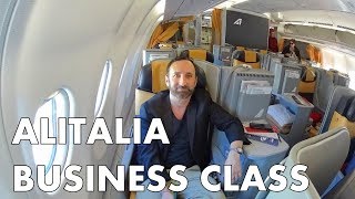 Amazing Food Wine and Service in Alitalia Business Class  JFK to Rome [upl. by Yasibit]