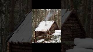 Building Log Cabin in the Woods from WindFallen Trees FULL VIDEO ON MY CHANNEL bushcraft survival [upl. by Carmelina]