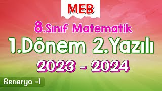 8Sınıf Matematik 1Dönem 2Yazılı Ortak Sınavı 20232024 Senaryo1 [upl. by Akeryt233]