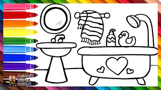 Disegnare e Colorare un Bagno 🛁🧴🌈 Disegni per Bambini [upl. by Swec]