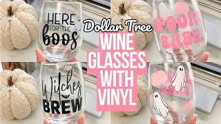 EASY DIY PERSONALIZED DOLLAR TREE WINE GLASSES WITH CRICUT  TIPS amp HACKS FOR BEGINNERS [upl. by Puklich791]