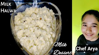 Milk Halwa Recipe l Milk Dessertmilkhalwa goandeliciouskitchen chefarya [upl. by Annasor]