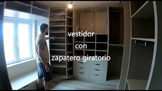 Mueble a medida vestidor con zapatero giratorio [upl. by Enavi]