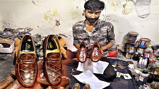 Process Of MassProducing Handmade Leather Formal Shoes in local factory [upl. by Adnalor]