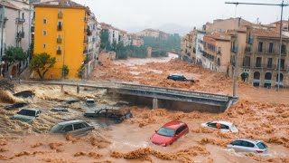 Malaga massive flooding Spain on high alert Storm DANA triggers tornado street submerged [upl. by Alexandre]