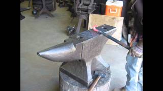 573 LB CAST STEEL BLACKSMITH ANVIL DEMO [upl. by Fitalludba]