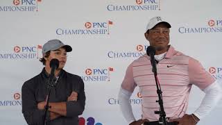 Tiger Woods and Charlie Woods Saturday Presser 2023 PNC Championship [upl. by Rhys]