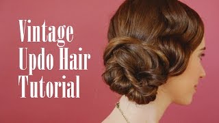 Vintage Updo Hair Tutorial [upl. by Namron]