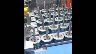 Induction motor assembly line  Rotor shaft inserting and pressing process [upl. by Millur]