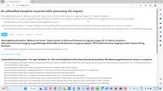 Fix MissingMethodException Method not Found ASPNET CORE [upl. by Furr]