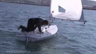 How to Sail Single Handed Capsize Part 2 of 3 Righting The Boat [upl. by Sacram]