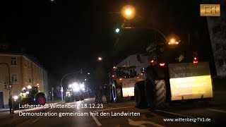 Lutherstadt Wittenberg  Demo gemeinsam mit den Landwirten 18 Dez2023 [upl. by Byrn]