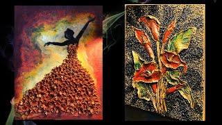 The Best 2 Air Dry Clay Art Ideas On CanvasClay art tutorialFloral Clay painting ideas3d clay art [upl. by Carhart253]