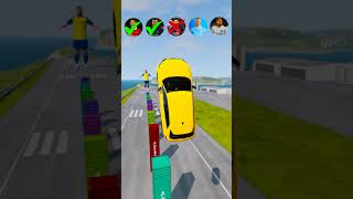 🚘CR7 vs Messi vs Mbappe Jump Challenge ⚽️ beamngdrive simulator shorts football messi cars [upl. by Zachery]