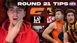 ROUND 21 AFL TIPS  PREDICTIONS 2024 [upl. by Dlorrej295]