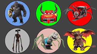 King Of Monster  Siren Head vs Choo Choo Charles Thomas Spider McQueen Eater Kong Destoroyah [upl. by Zena]