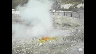 Fumarole is like a smoking chimney Pozzuoli di Solfatara Italy [upl. by Alleynad]