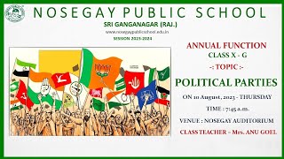 ANNUAL FUNCTION  CLASS XG  TOPIC  POLITICAL PARTIES [upl. by Galen]