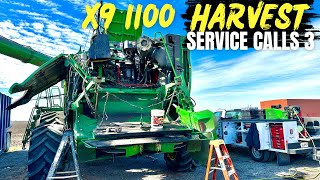 Harvest service calls 3  John Deere X9 1100 fuel tank replacement [upl. by Oinoitna]