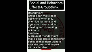 Social and Behavioral Effects Groupthink psychology facts about human behaviour and thoughts english [upl. by Eisnil987]