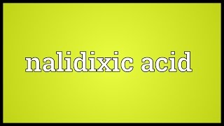 Nalidixic acid Meaning [upl. by Okoyk513]