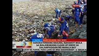 Sangkaterbang basura nahakot mula sa malawakang clean up drive sa dalampasigan ng Manila Bay [upl. by Leigha840]