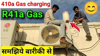 r410a gas charging how to gas charging r410a  r410a refrigerant charging r410 gas charging [upl. by Ohare]