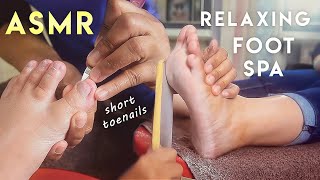 ASMR Pedicure  Tidying Up My Already Shortened Toenails [upl. by Elleved]