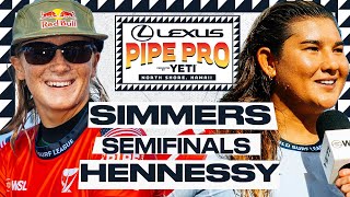 Caitlin Simmers vs Brisa Hennessy  Lexus Pipe Pro presented by YETI  Semifinals Heat Replay [upl. by Eelrebmik]