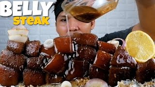 PORK BELLY STEAK na NAG MAMANTIKA Mukbang ASMR [upl. by Dorsey932]