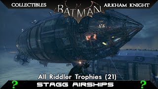 Batman Arkham Knight  Stagg Airships  All Riddler Trophies [upl. by Acimot]