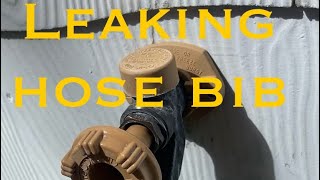 How to fix a leaking hose bib aka outdoor faucet [upl. by Notsniw]