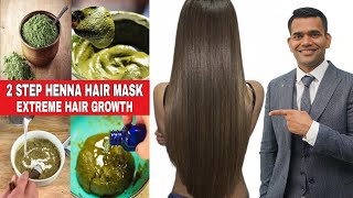 2 STEP HENNA HAIR MASK FOR EXTREME HAIR GROWTH  Dr Vivek Joshi [upl. by Kauffmann]