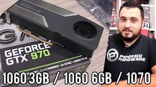 GTX 970 vs GTX 1060 3GB vs GTX 1060 6GB vs GTX 1070  Stock e Overclock em 2018 [upl. by Leumel]