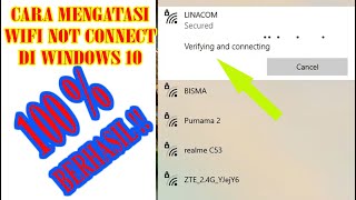 Cara Mengatasi Wifi verifying and connecting windows 10 [upl. by Dahlstrom]