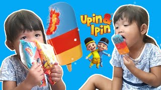 shabira adhwa makan es krim Upin Ipin sampe meleleh  bayi pandai bicara [upl. by Enyawd]