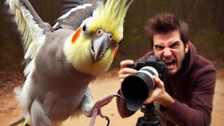 Hilarious Cockatiel Gets FedUp with Camera Man  Angry Bird AlertCockatielFunnyBirdCameraManFail [upl. by Assile]