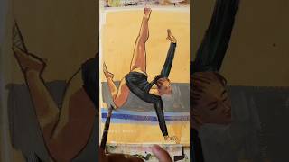 Dynamic Pose of Female Gymnast  painting art sketch drawing artlovers sorts sortsvideo [upl. by Zosi653]